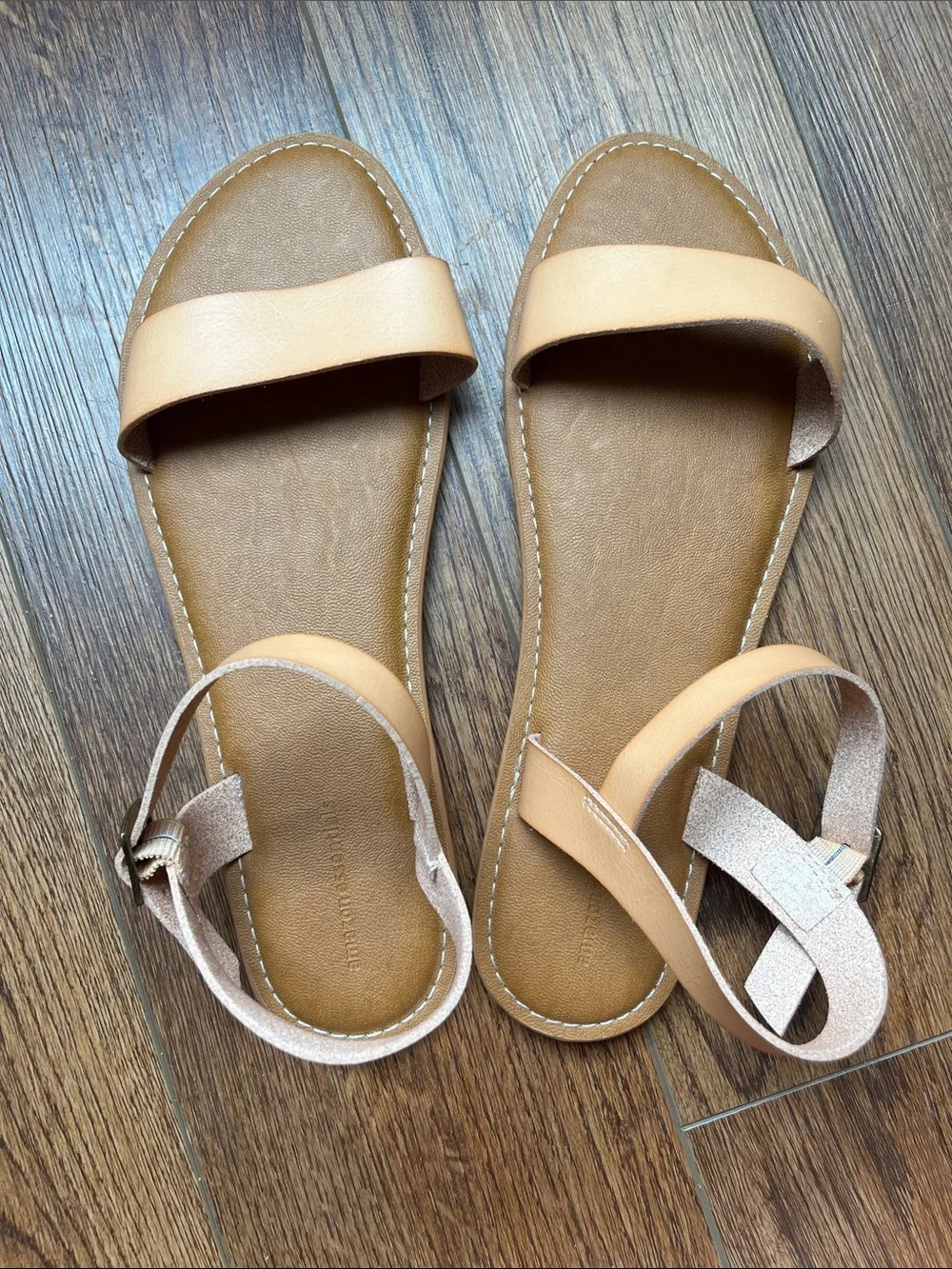 Natural/Tan Strap Buckle Sandals- Size 13